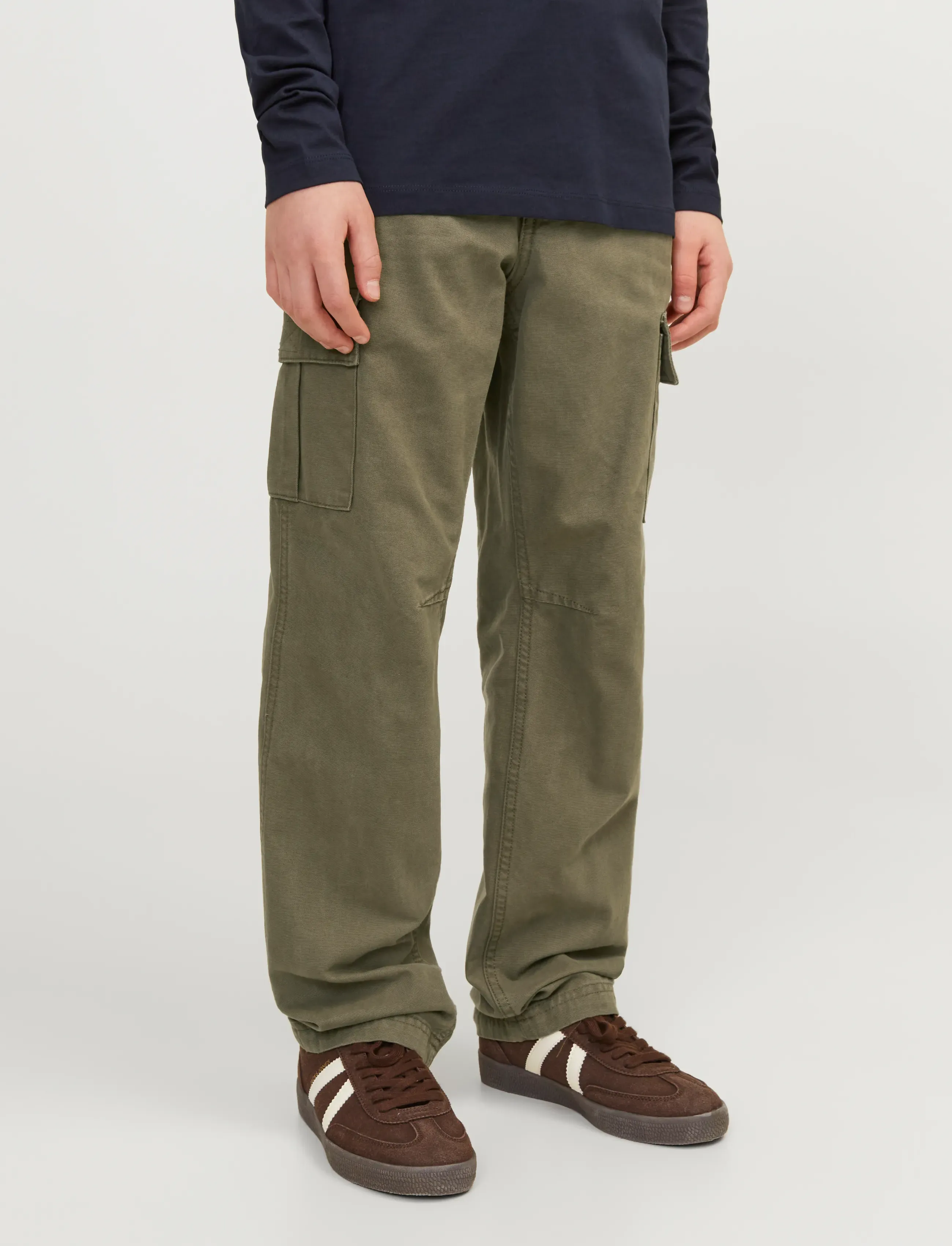 Jack & Jones Jpstkane Jjbarkley Cargo Pant Noos Jnr, 140, Khaki green, Underdele > Cargo Pants, Børn