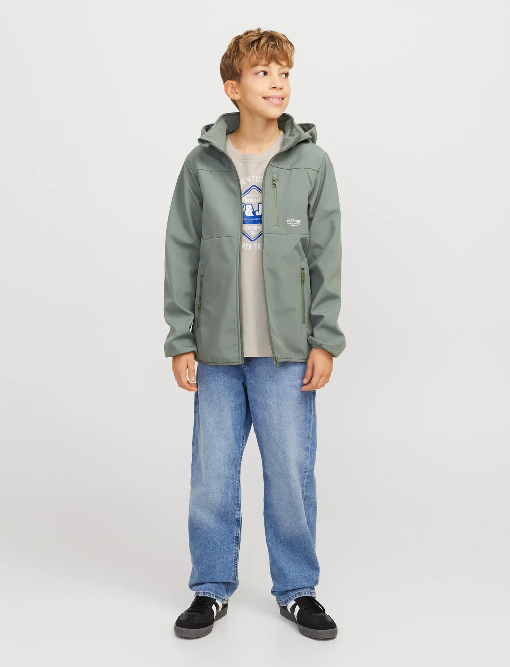 Jack & Jones - JJELOGO TEE SS ONECK 2COL 24/25 NOOS JNR - kurzärmelige - moonbeam - 0