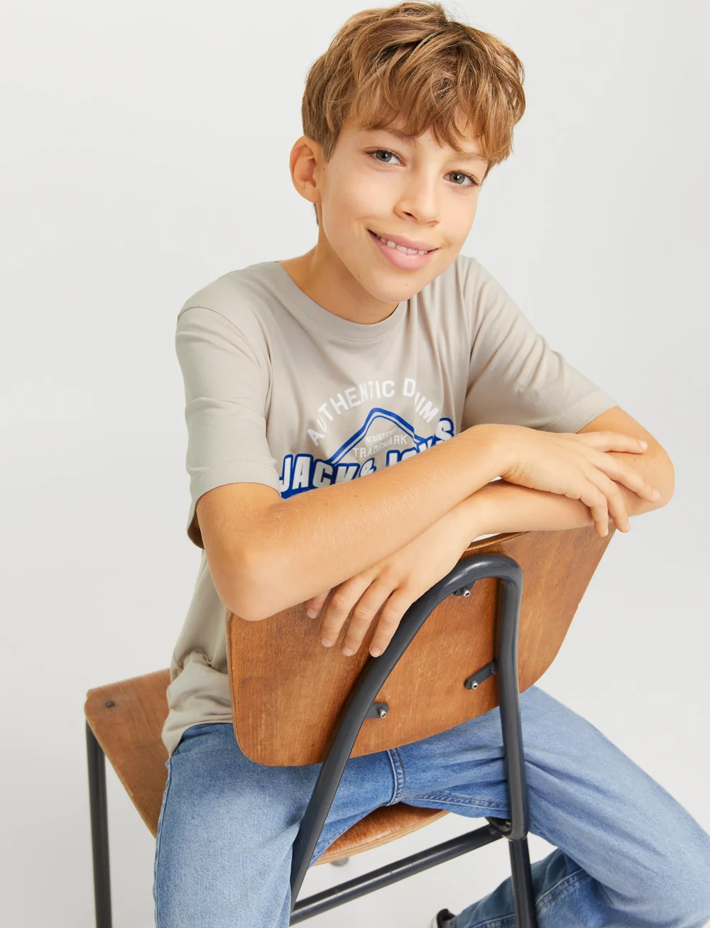 Jack & Jones - JJELOGO TEE SS ONECK 2COL 24/25 NOOS JNR - kurzärmelige - moonbeam - 5