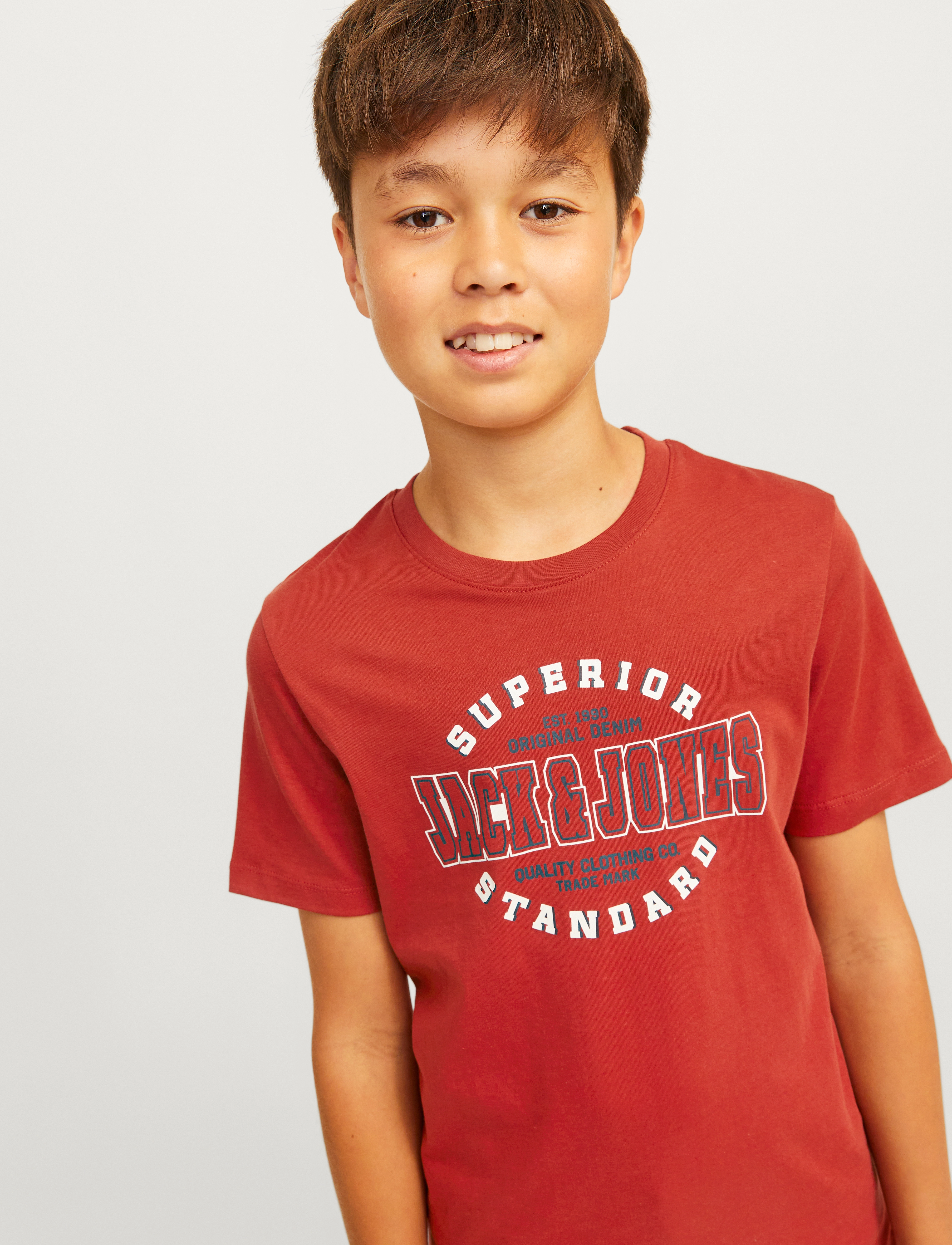 Jack & Jones - JJELOGO TEE SS ONECK 2COL 24/25 NOOS JNR - red ochre - 5