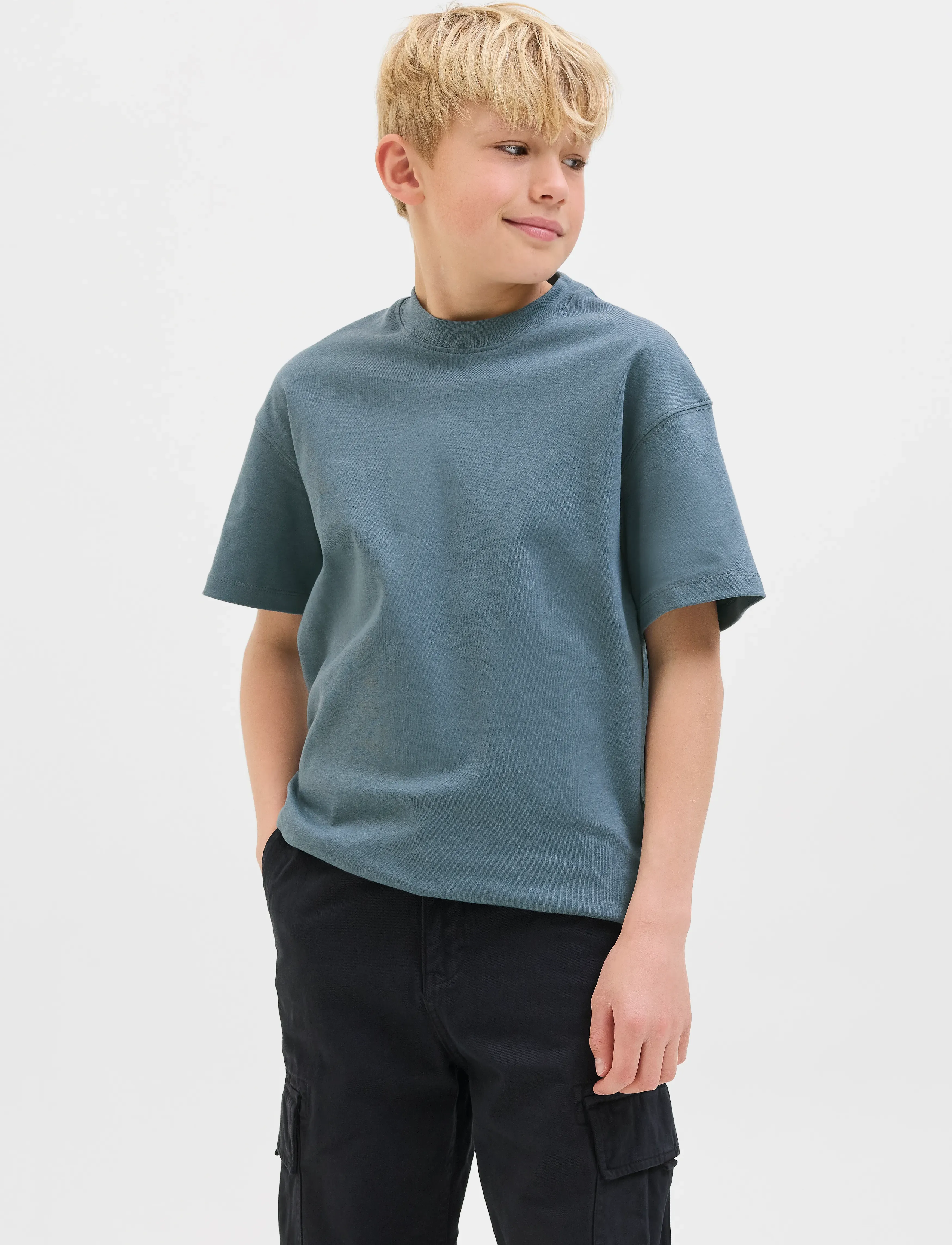 Jack & Jones Jjeurban Edge Tee Ss O-Neck Noos Jnr, 140, T-shirts, Blau - Short-sleeved, Kinder