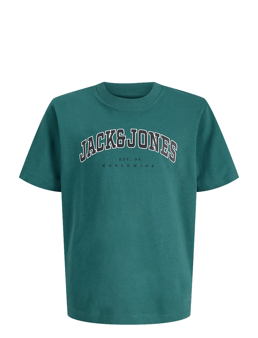 Jack & Jones - JJECALEB VARSITY TEE SS O-NECK NOOS JNR - kortærmede t-shirts - atlantic deep - 1