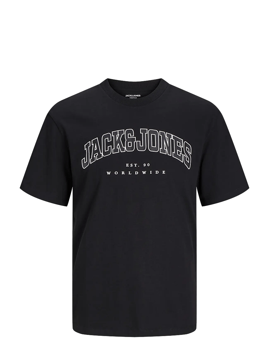 Jack & Jones - JJECALEB VARSITY TEE SS O-NECK NOOS JNR - kurzärmelige - black - 1