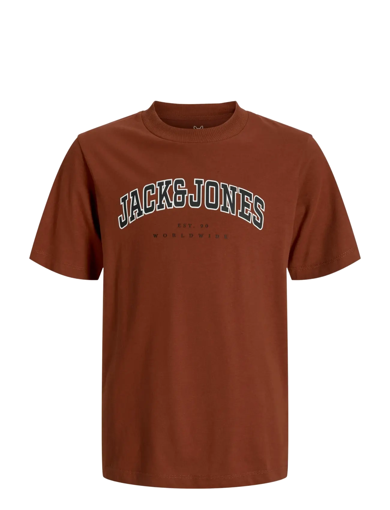 Jack & Jones JJECALEB VARSITY TEE SS O-NECK NOOS JNR - Jack & Jones - BURNT HENNA / brown