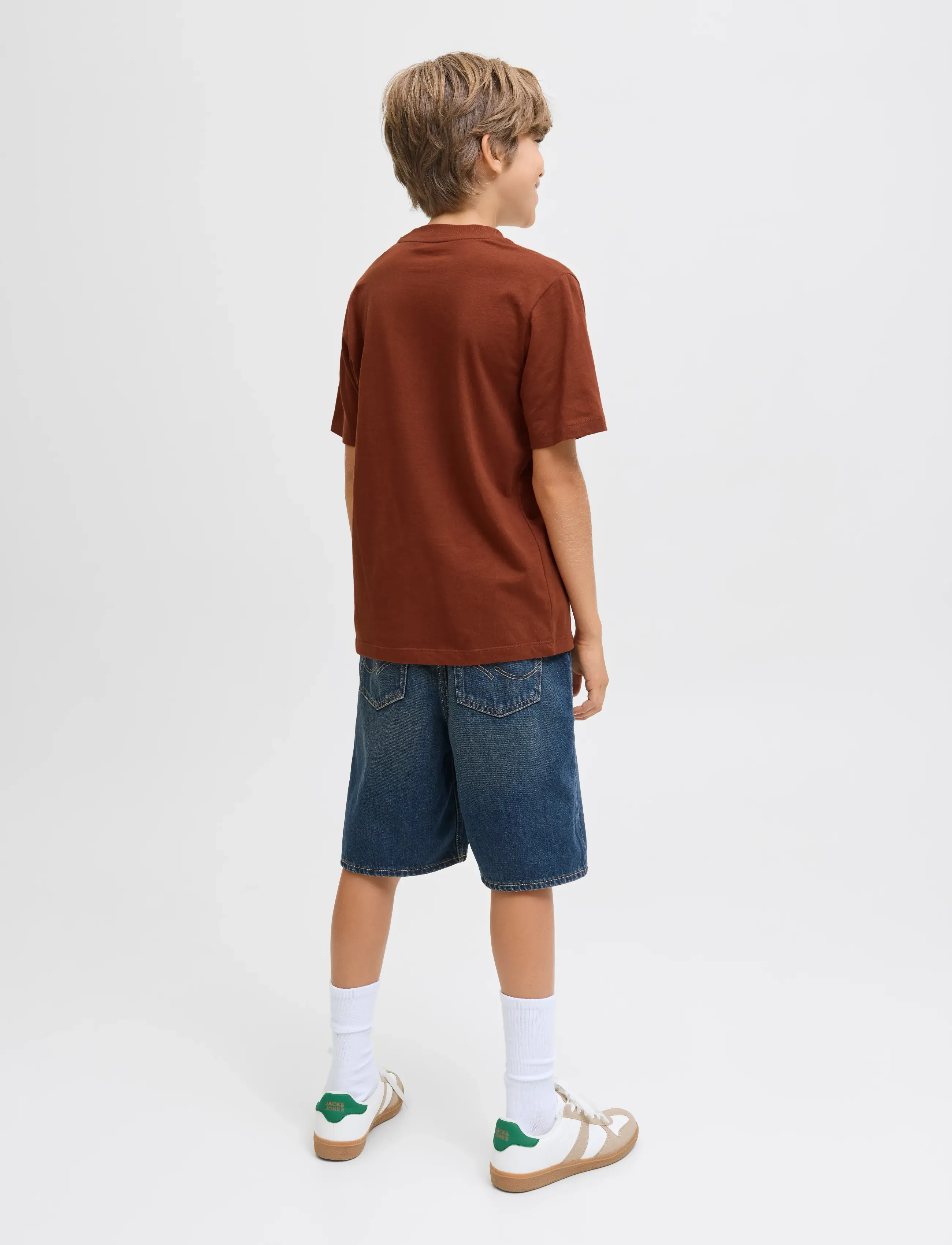 Jack & Jones - JJECALEB VARSITY TEE SS O-NECK NOOS JNR - kortærmede t-shirts - burnt henna - 2