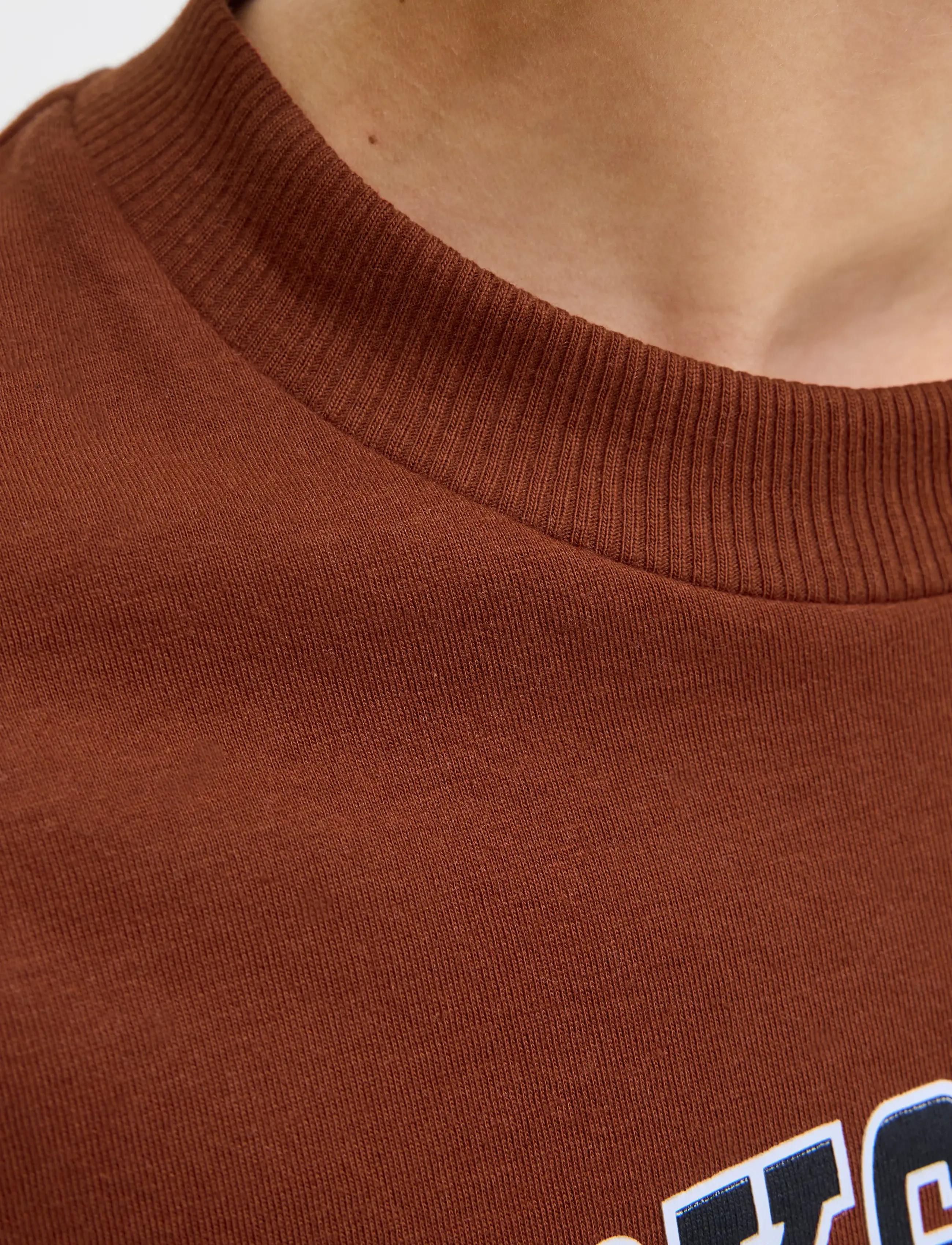 Jack & Jones - JJECALEB VARSITY TEE SS O-NECK NOOS JNR - kortærmede t-shirts - burnt henna - 3