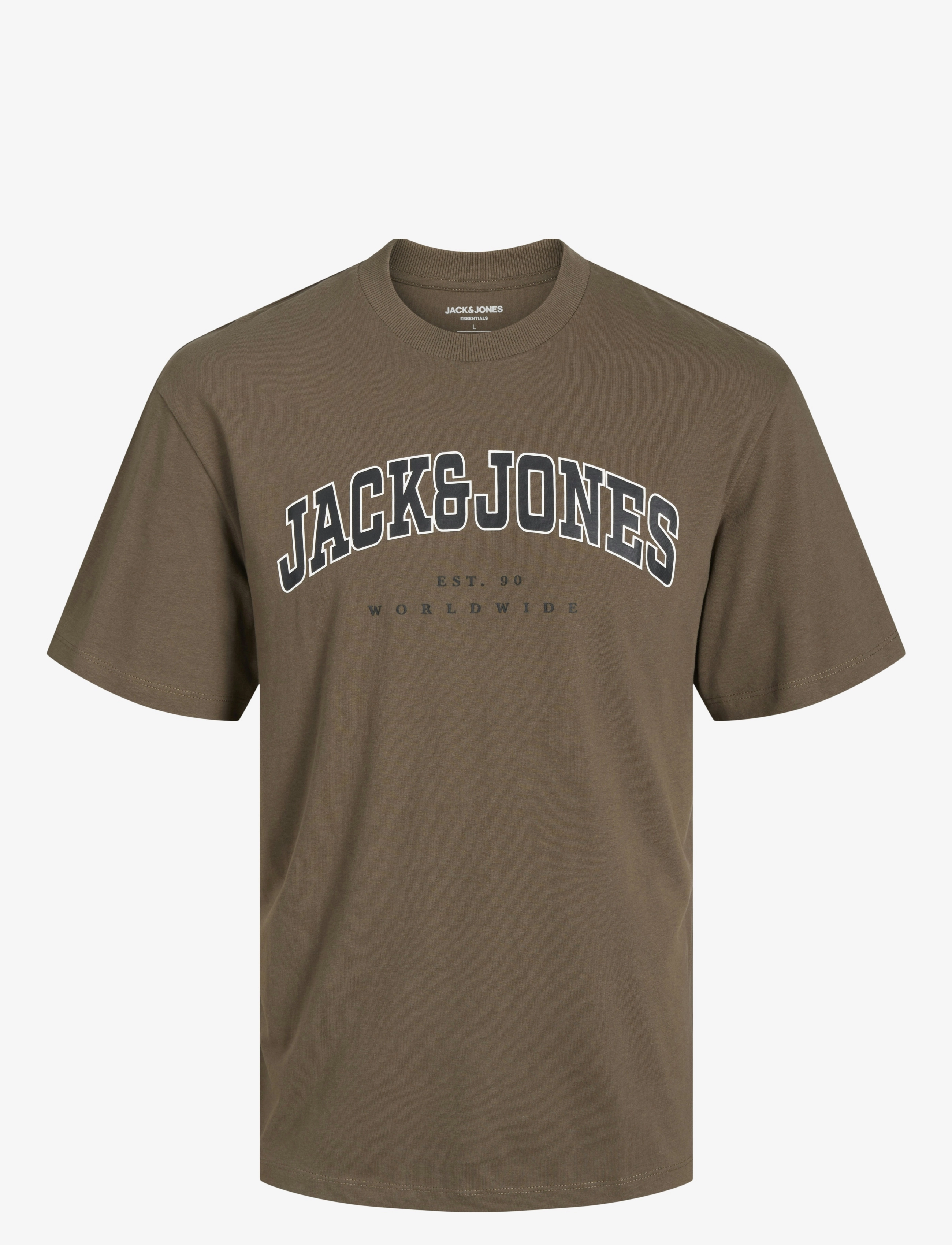 Jack & Jones - JJECALEB VARSITY TEE SS O-NECK NOOS JNR - kortærmede t-shirts - canteen - 1