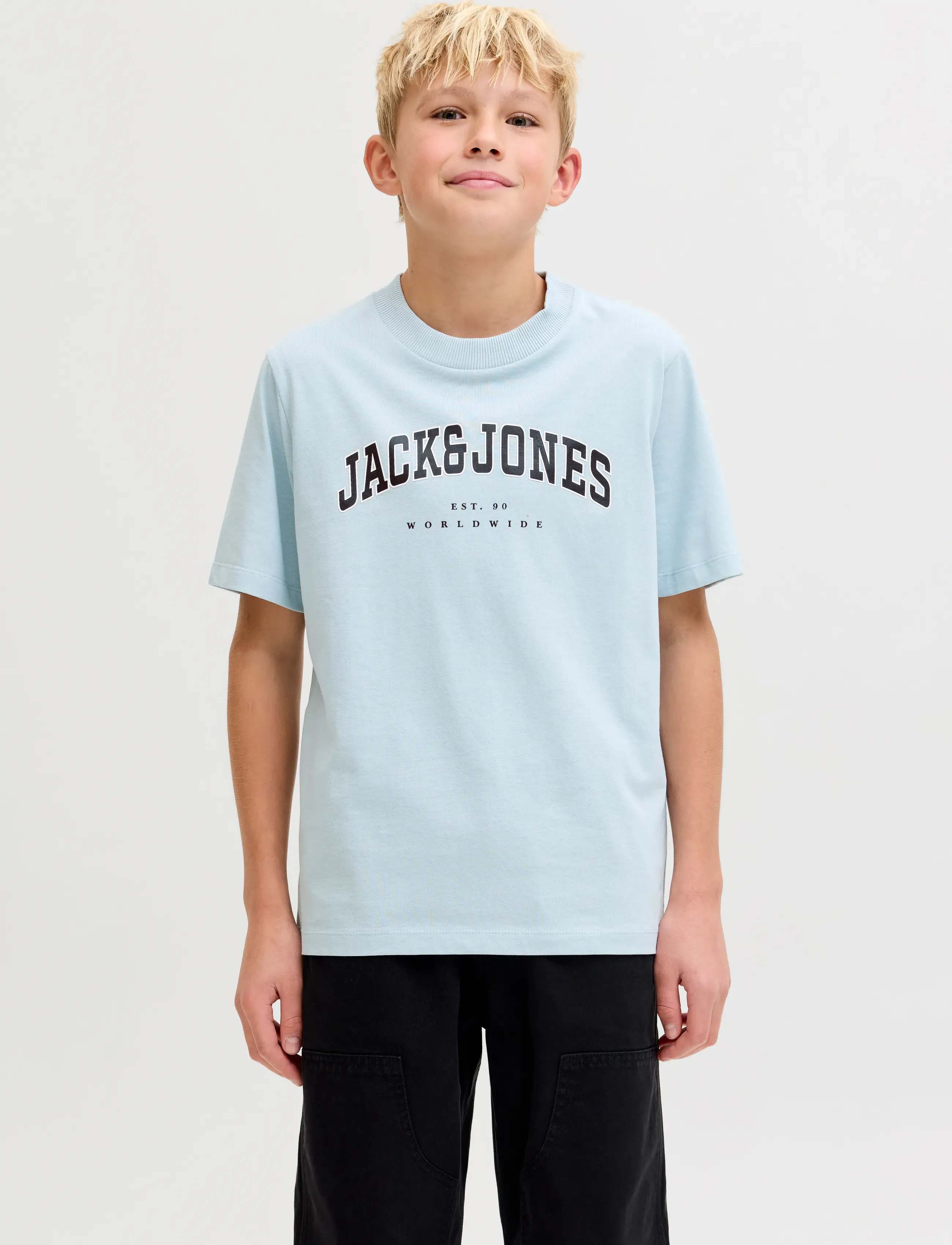 Jack & Jones JJECALEB VARSITY TEE SS O-NECK NOOS JNR - Topit ja T-paidat - CELESTIAL BLUE / blue
