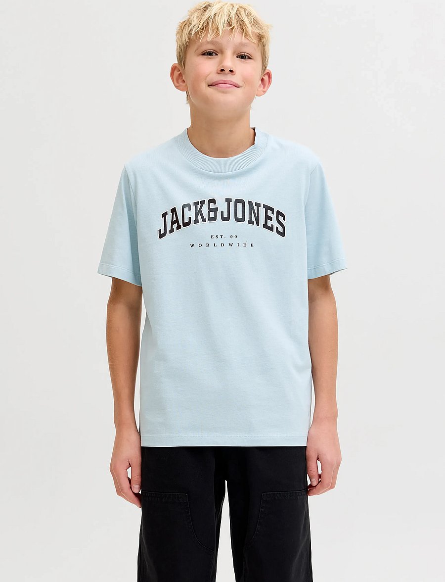 Jack & Jones - JJECALEB VARSITY TEE SS O-NECK NOOS JNR - kortærmede t-shirts - celestial blue - 0