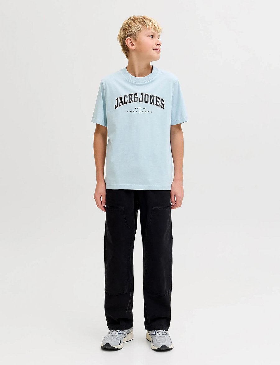 Jack & Jones - JJECALEB VARSITY TEE SS O-NECK NOOS JNR - kortærmede t-shirts - celestial blue - 4