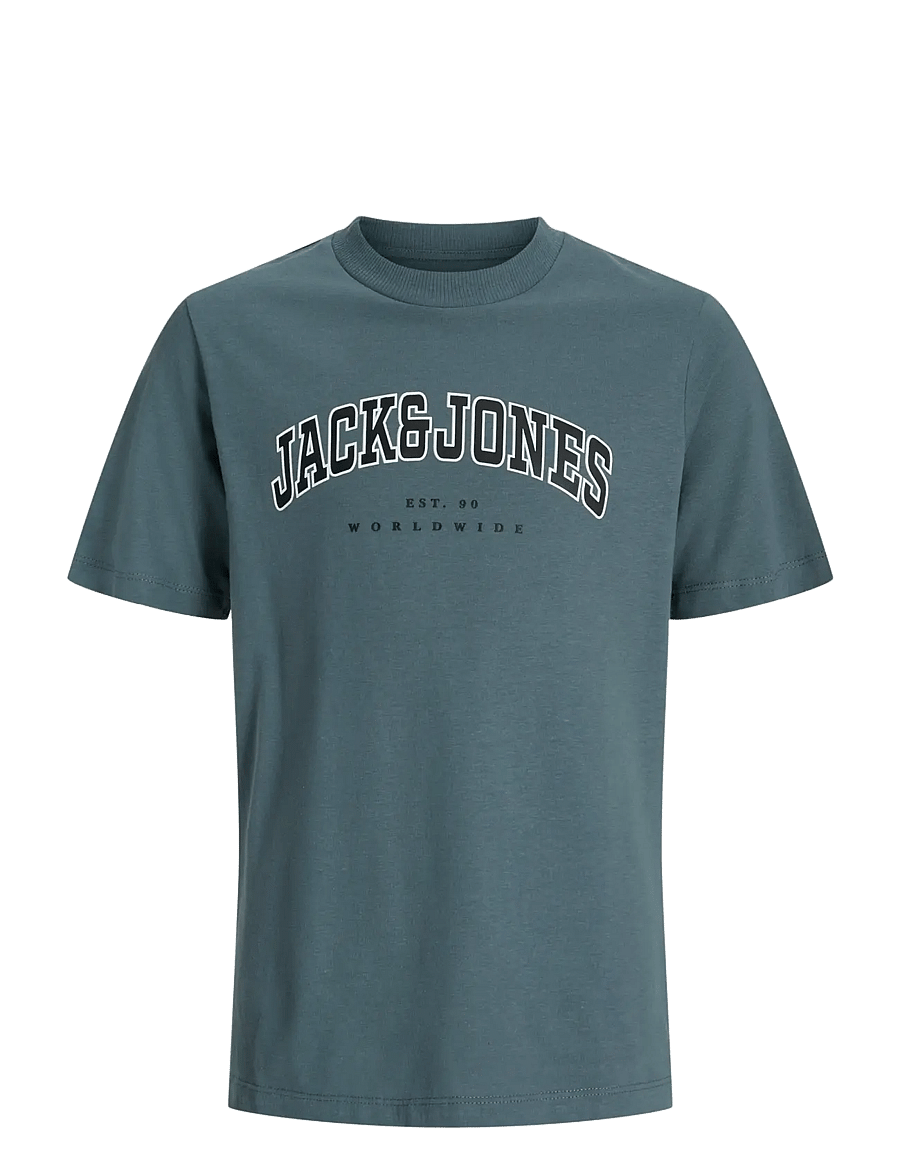 Jack & Jones - JJECALEB VARSITY TEE SS O-NECK NOOS JNR - kurzärmelige - stormy weather - 1