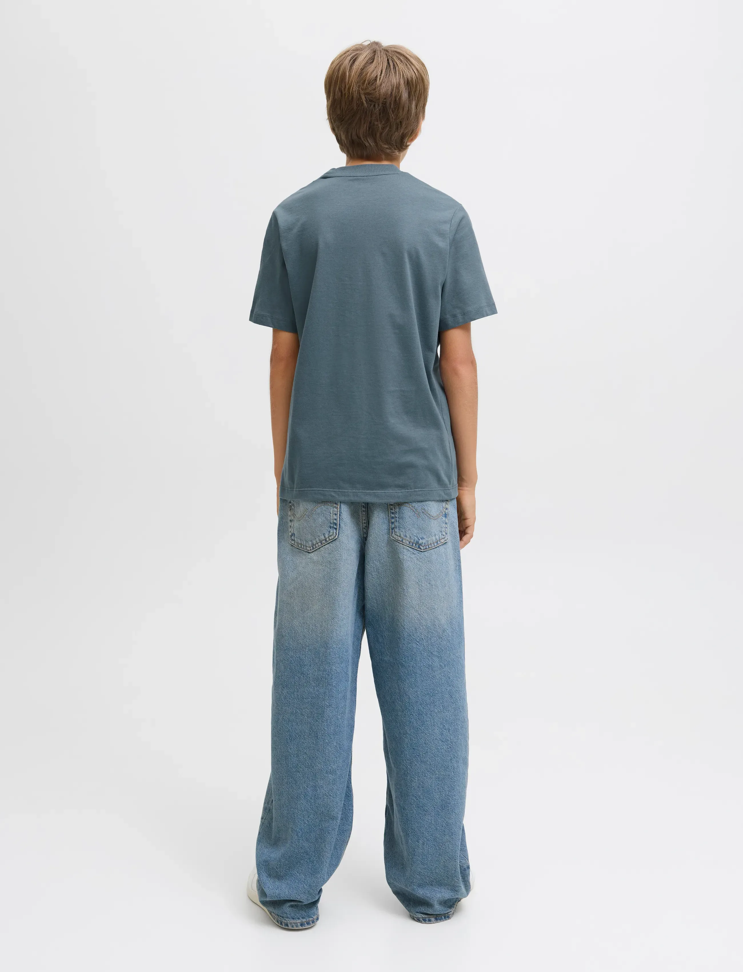 Jack & Jones - JJECALEB VARSITY TEE SS O-NECK NOOS JNR - kurzärmelige - stormy weather - 2