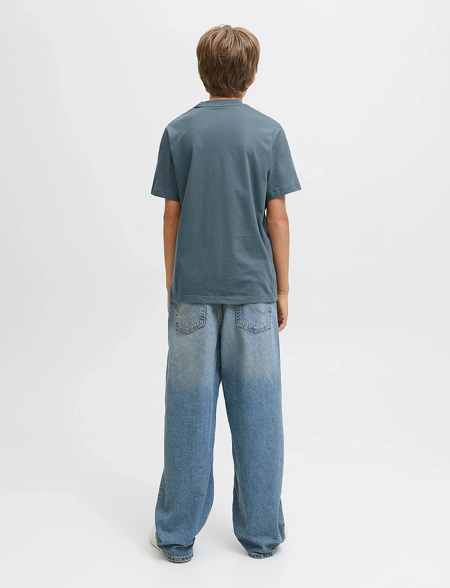 Jack & Jones - JJECALEB VARSITY TEE SS O-NECK NOOS JNR - kurzärmelige - stormy weather - 2