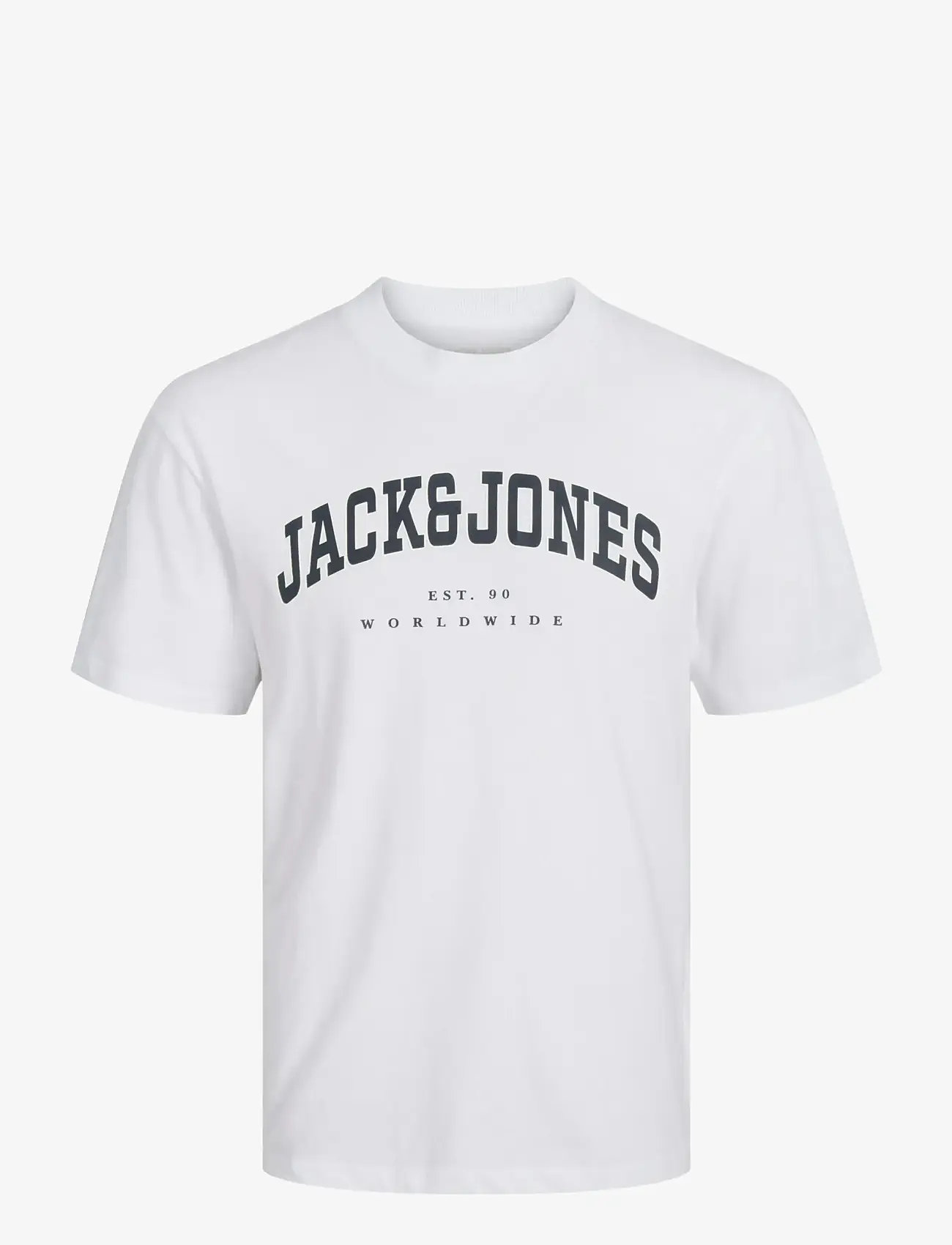 Jack & Jones - JJECALEB VARSITY TEE SS O-NECK NOOS JNR - kortærmede t-shirts - white - 1