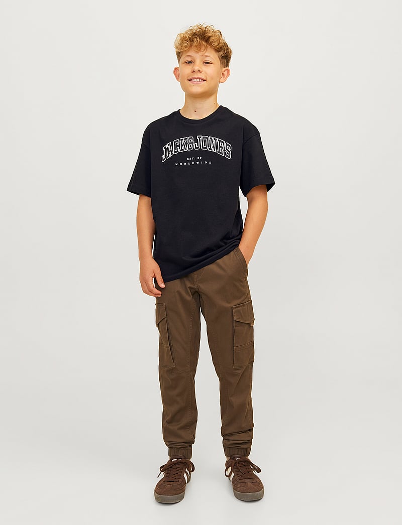 Jack & Jones - JJECALEB VARSITY TEE SS O-NECK NOOS MNI - kurzärmelige - black - 3