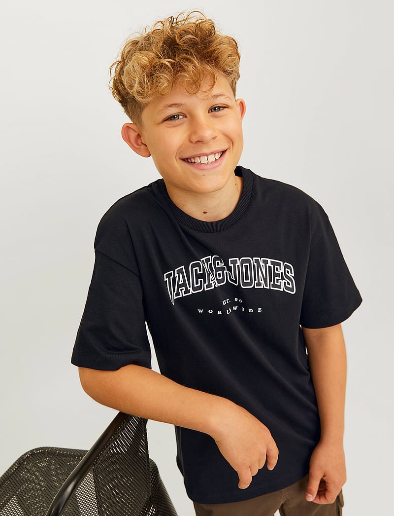 Jack & Jones - JJECALEB VARSITY TEE SS O-NECK NOOS MNI - kurzärmelige - black - 5