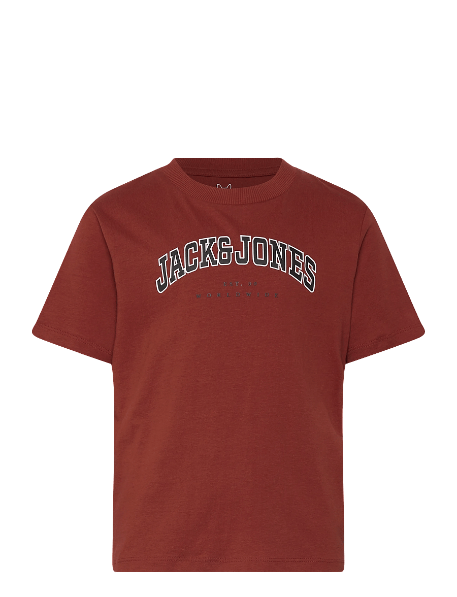Jack & Jones - JJECALEB VARSITY TEE SS O-NECK NOOS MNI - kurzärmelige - burnt henna - 0