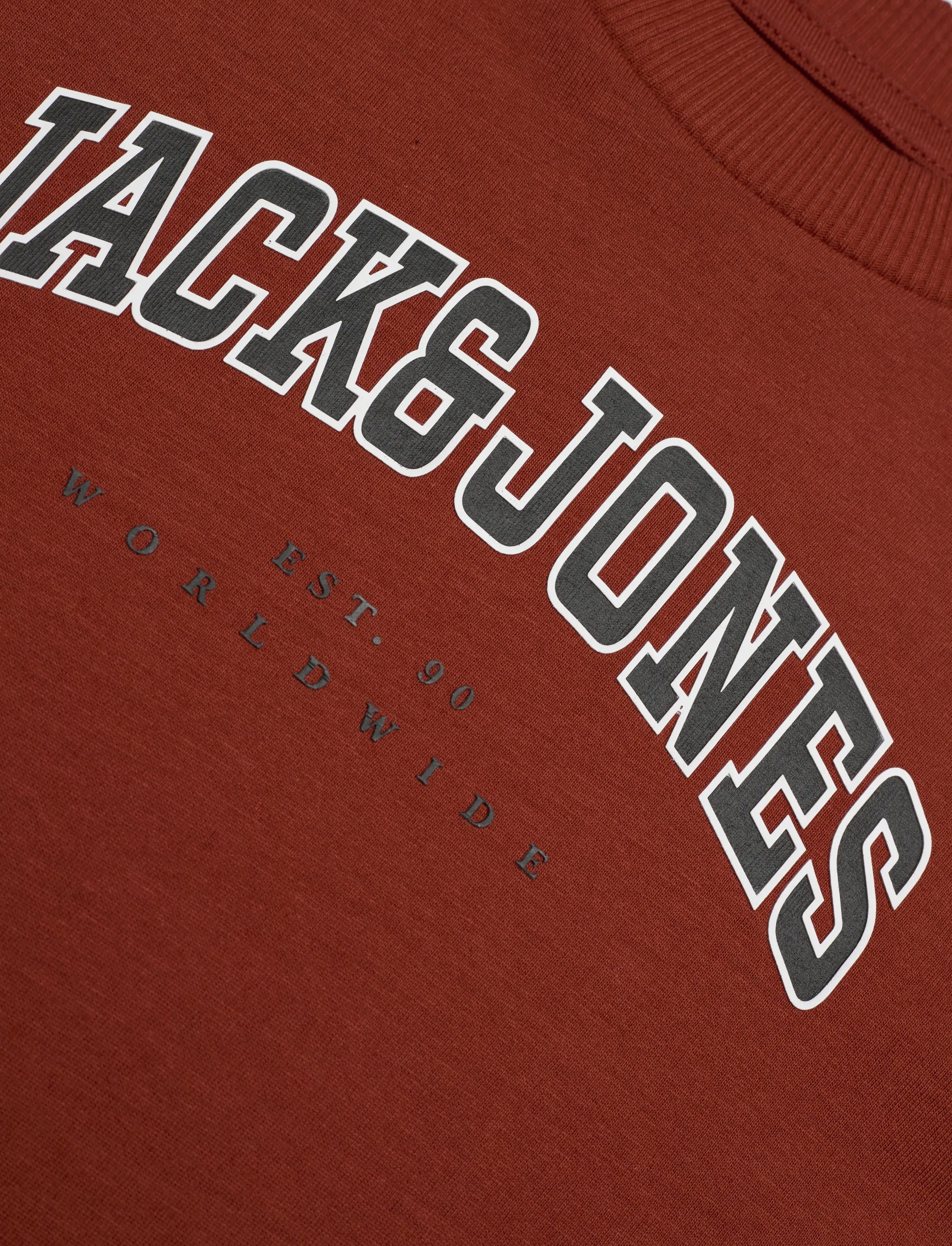 Jack & Jones - JJECALEB VARSITY TEE SS O-NECK NOOS MNI - kurzärmelige - burnt henna - 2