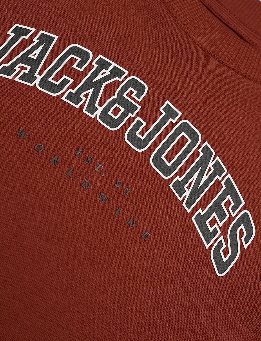 Jack & Jones - JJECALEB VARSITY TEE SS O-NECK NOOS MNI - kurzärmelige - burnt henna - 2