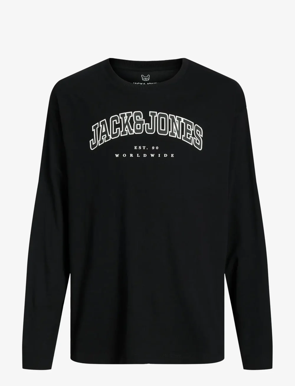 Jack & Jones - JJECALEB VARSITY TEE LS O-NECK JNR - long-sleeved t-shirts - black - 1