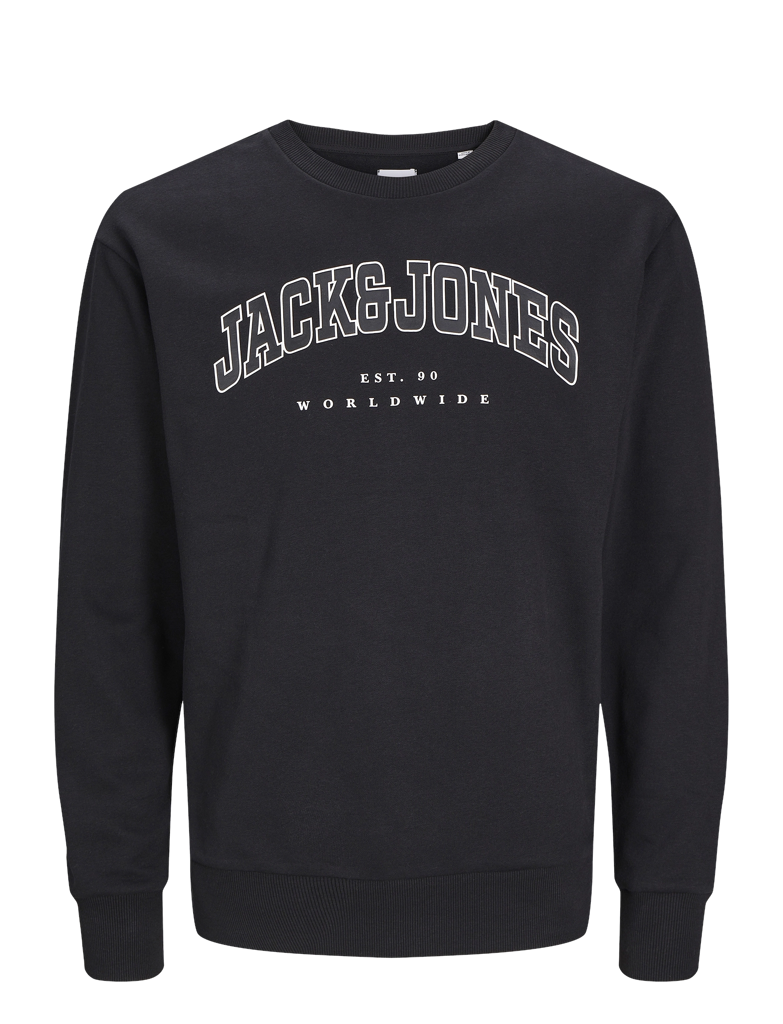 Jack & Jones JJECALEB VARSITY SWEAT CREW NECK SN JNR - Sweatshirts - BLACK / black
