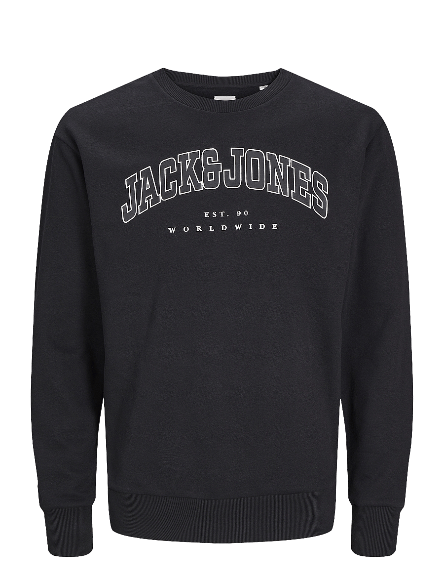 Jack & Jones - JJECALEB VARSITY SWEAT CREW NECK SN JNR - sweatshirts - black - 1