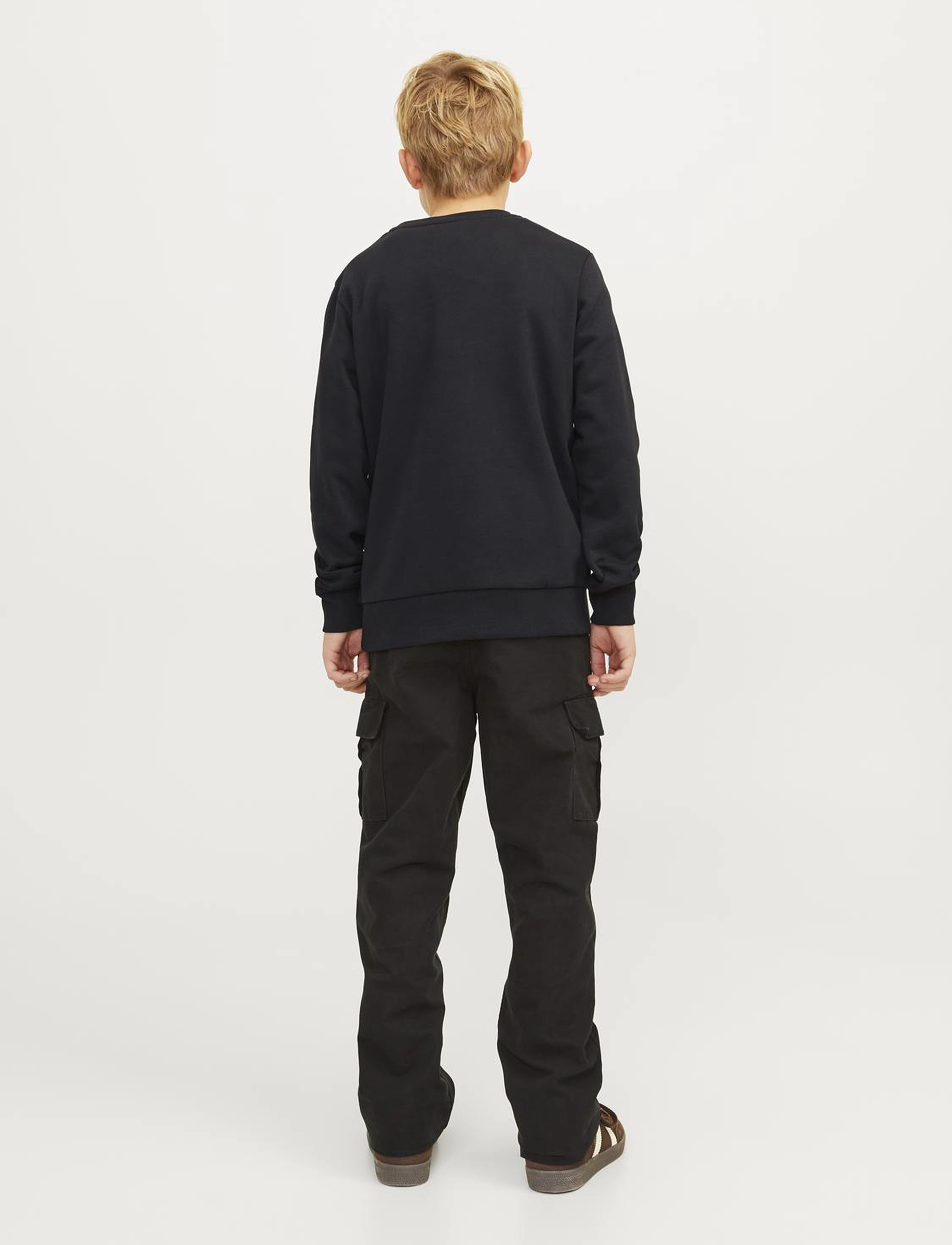 Jack & Jones - JJECALEB VARSITY SWEAT CREW NECK SN JNR - sweatshirts - black - 2