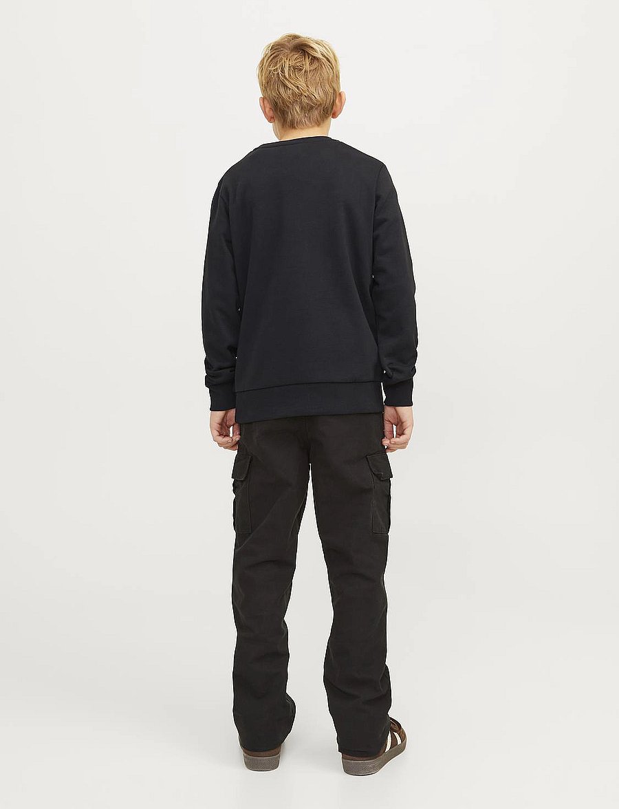 Jack & Jones - JJECALEB VARSITY SWEAT CREW NECK SN JNR - sweatshirts - black - 2