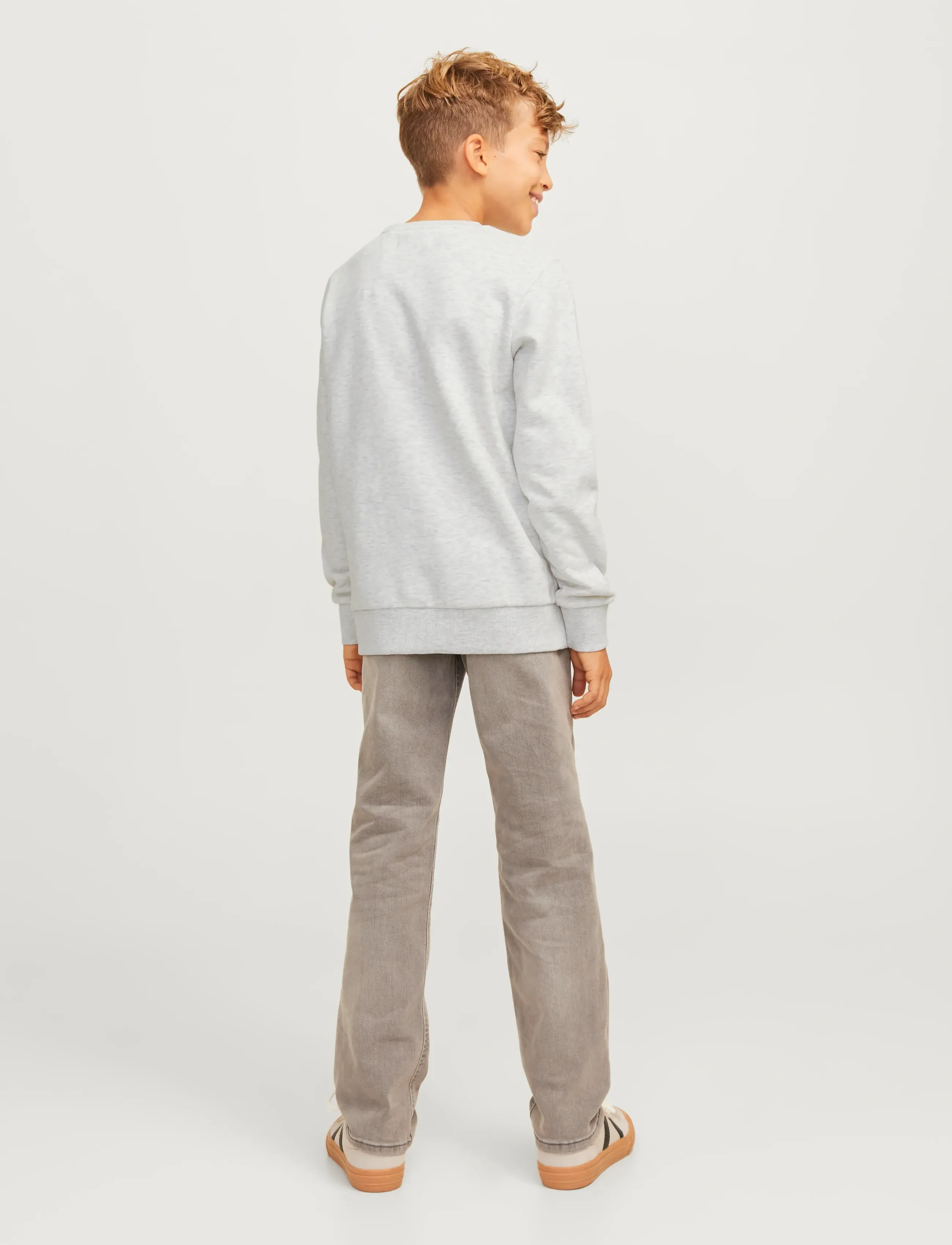 Jack & Jones - JJECALEB VARSITY SWEAT CREW NECK SN JNR - sweat-shirt - white melange - 3
