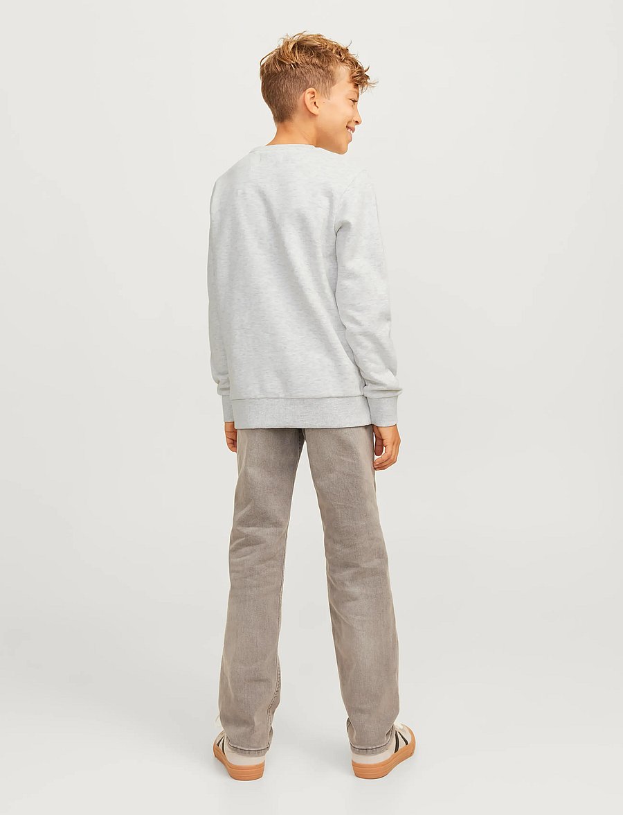 Jack & Jones - JJECALEB VARSITY SWEAT CREW NECK SN JNR - sweat-shirt - white melange - 3