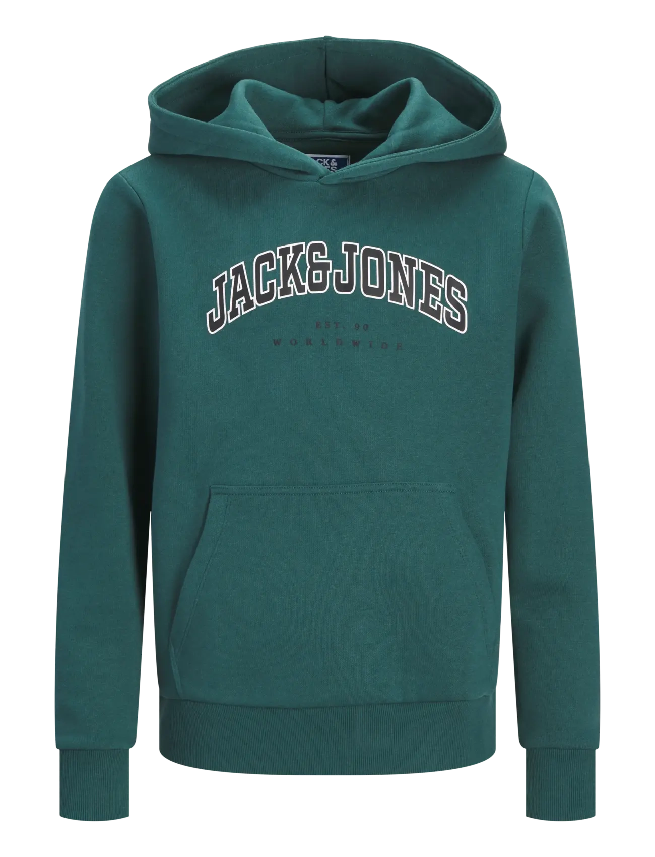 Jack & Jones JJECALEB VARSITY SWEAT HOOD NOOS JNR - Oberteile - ATLANTIC DEEP / green