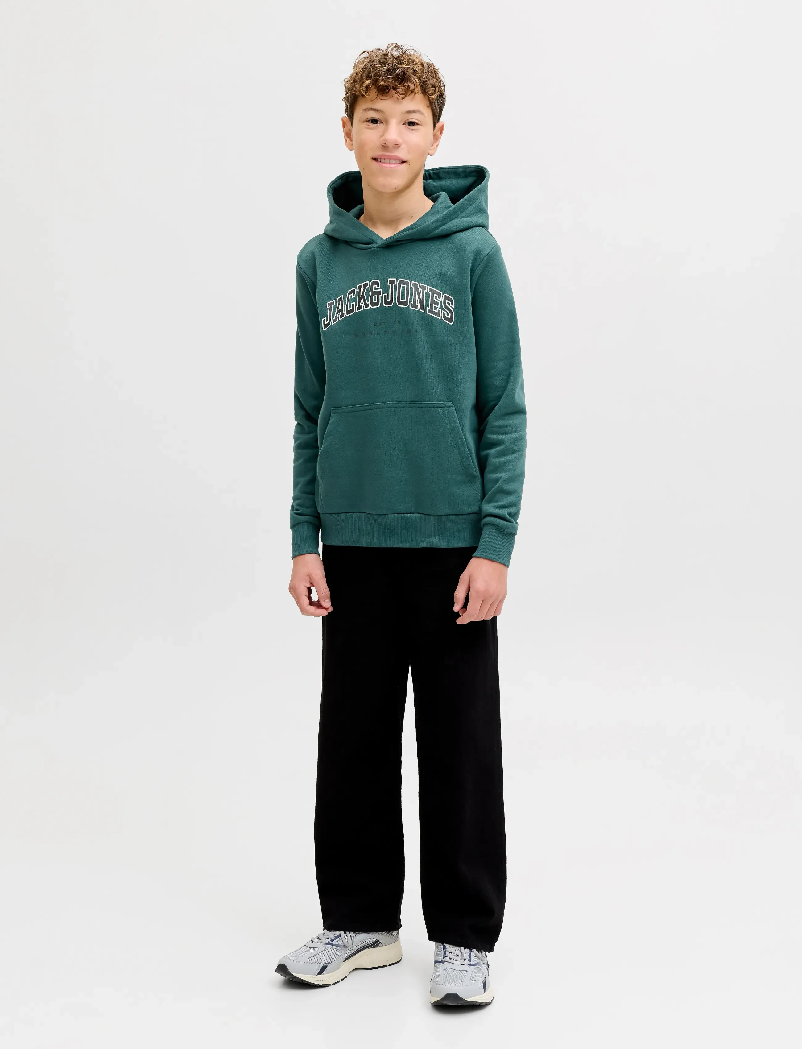 Jack & Jones - JJECALEB VARSITY SWEAT HOOD NOOS JNR - hættetrøjer - atlantic deep - 3