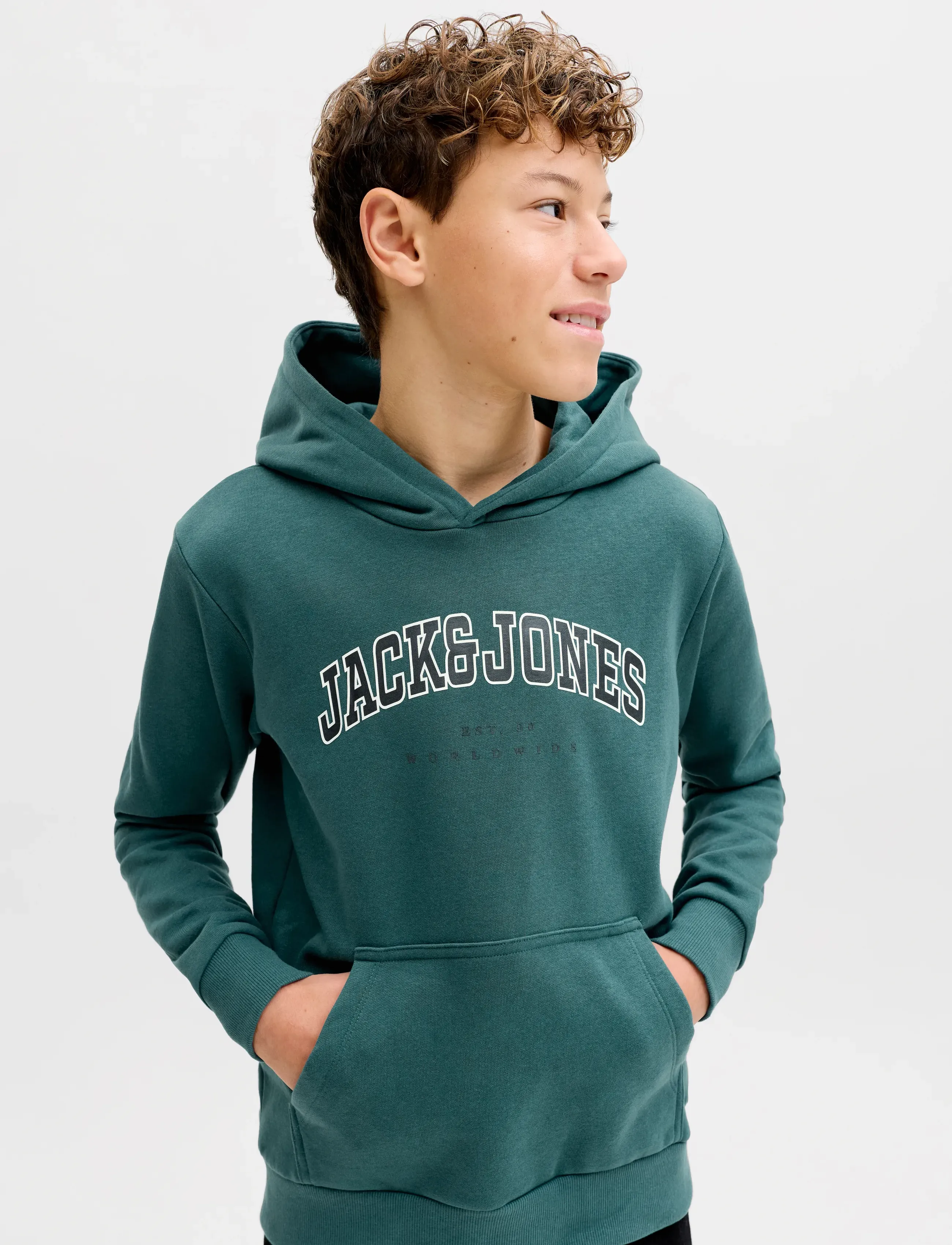 Jack & Jones - JJECALEB VARSITY SWEAT HOOD NOOS JNR - hættetrøjer - atlantic deep - 5