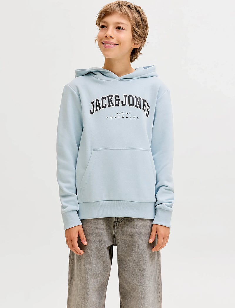Jack & Jones - JJECALEB VARSITY SWEAT HOOD NOOS JNR - hættetrøjer - celestial blue - 0