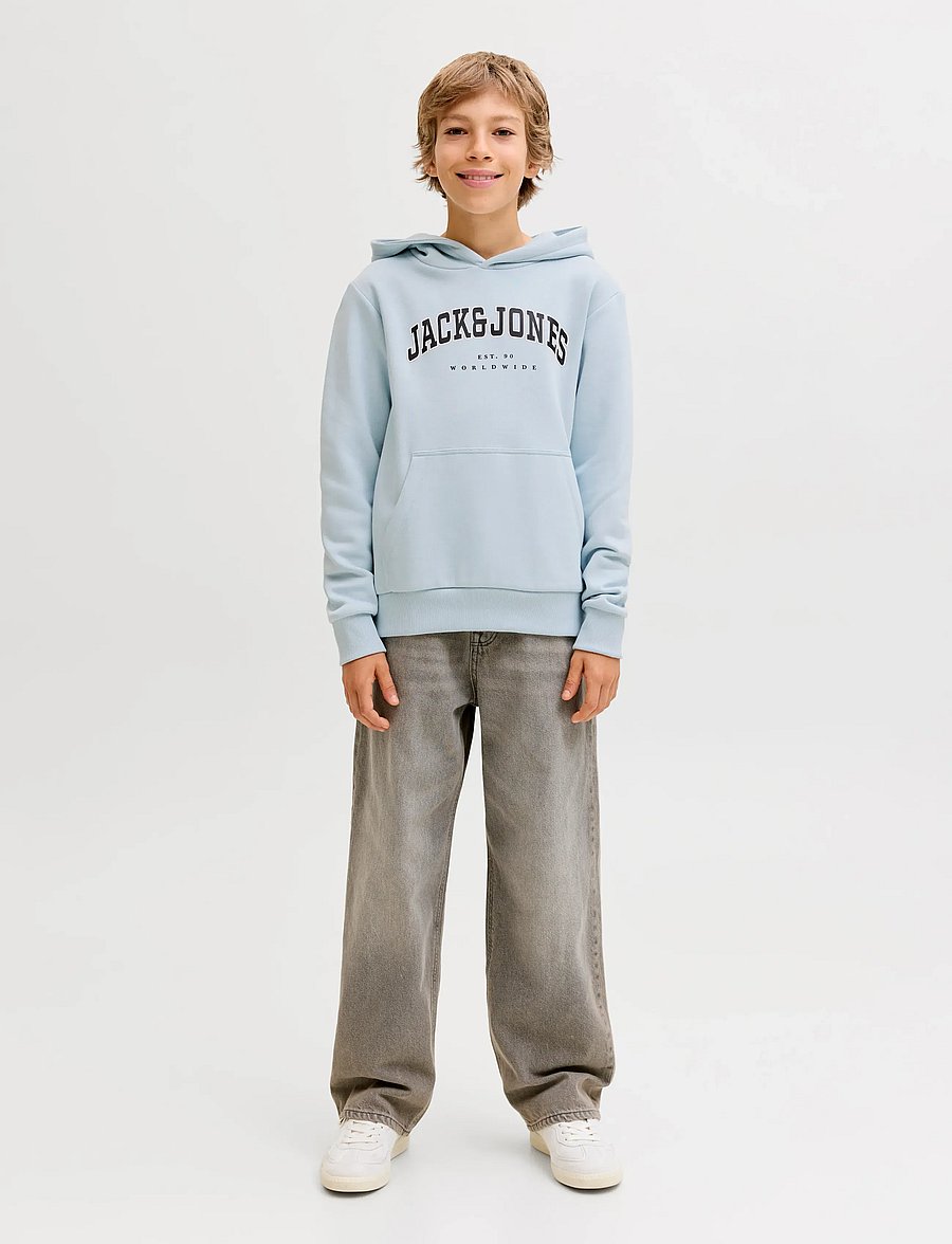 Jack & Jones - JJECALEB VARSITY SWEAT HOOD NOOS JNR - hættetrøjer - celestial blue - 3