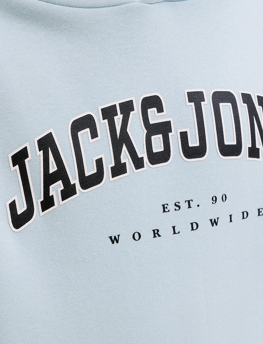 Jack & Jones - JJECALEB VARSITY SWEAT HOOD NOOS JNR - hættetrøjer - celestial blue - 4