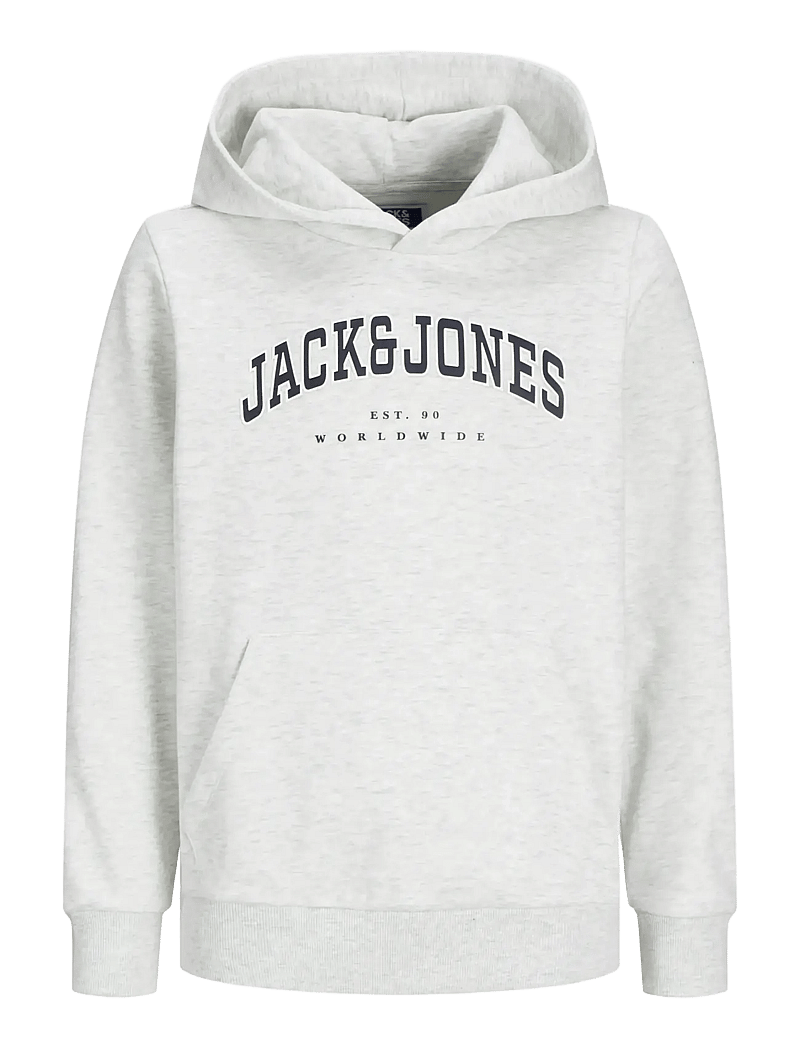 Jack & Jones - JJECALEB VARSITY SWEAT HOOD NOOS JNR - hættetrøjer - white melange - 1