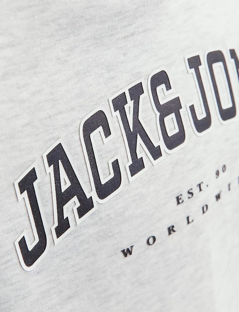 Jack & Jones - JJECALEB VARSITY SWEAT HOOD NOOS JNR - hættetrøjer - white melange - 3