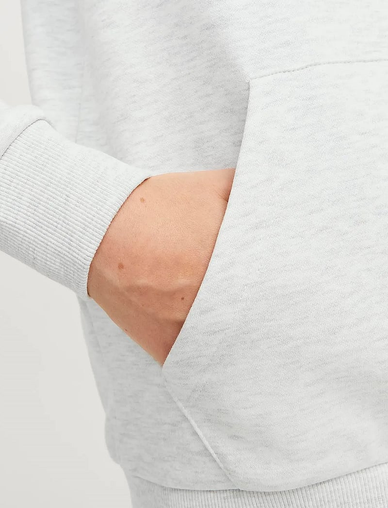 Jack & Jones - JJECALEB VARSITY SWEAT HOOD NOOS JNR - hættetrøjer - white melange - 4