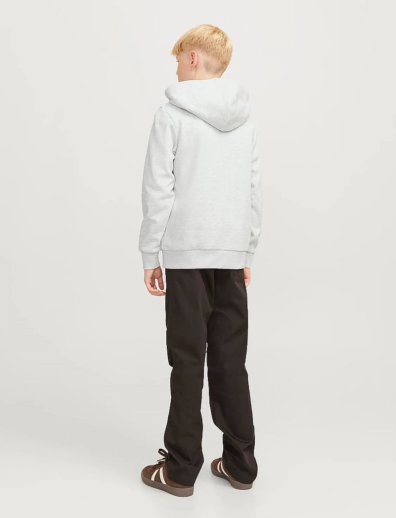 Jack & Jones - JJECALEB VARSITY SWEAT HOOD NOOS JNR - hættetrøjer - white melange - 5
