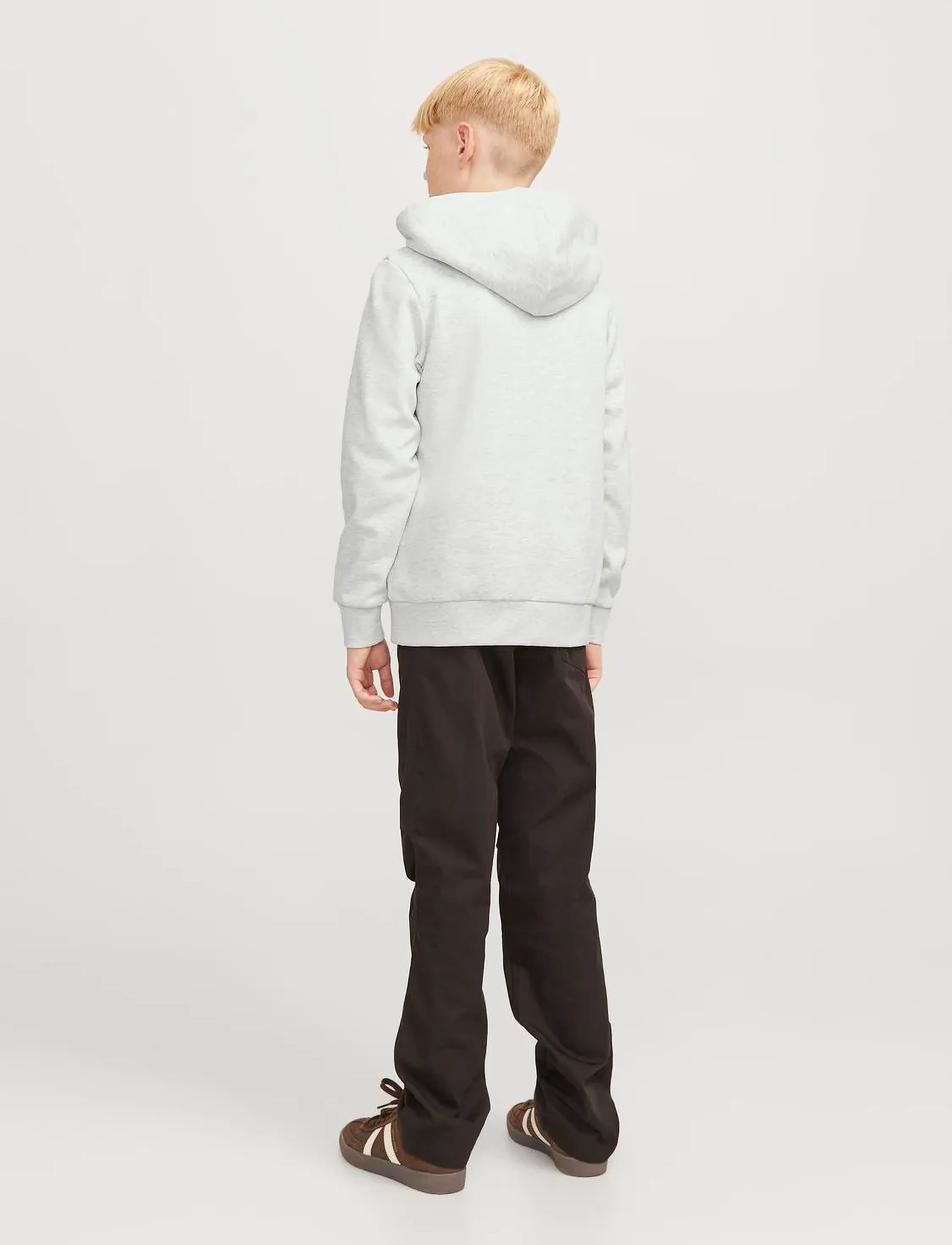 Jack & Jones - JJECALEB VARSITY SWEAT HOOD NOOS JNR - hettupeysur - white melange - 5