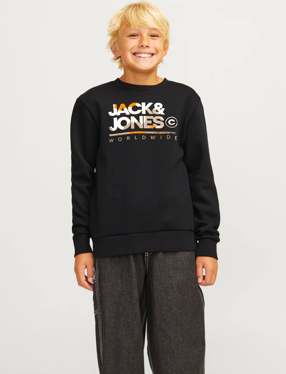 Jack & Jones - JJLUKE SWEAT CREW NECK JNR - sweatshirts - black - 0