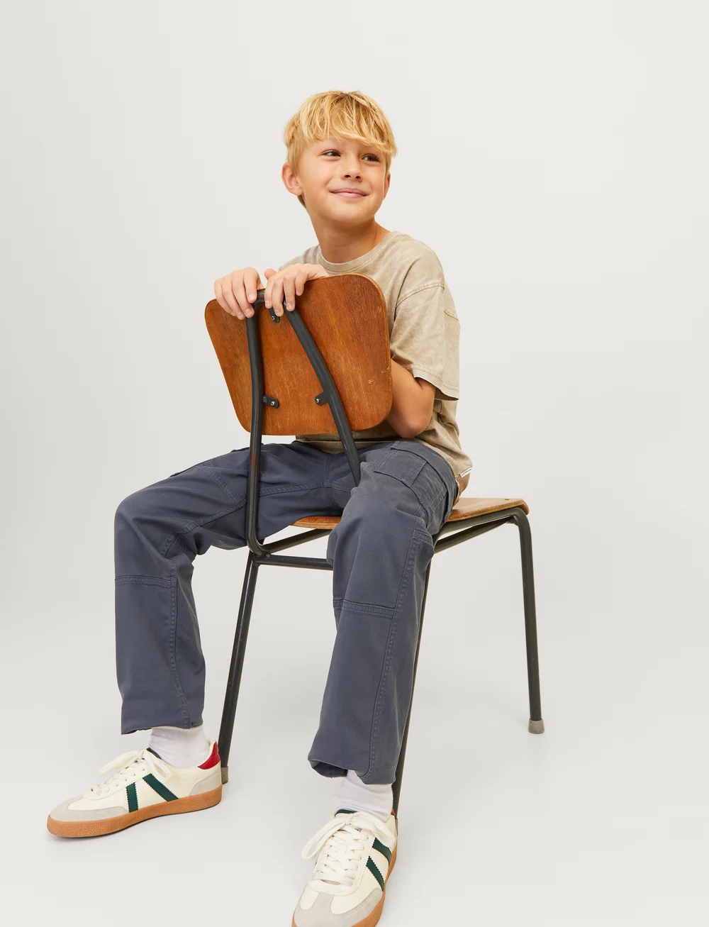 Jack & Jones - JPSTKANE JJHARLOW CARGO NOOS JNR - cargohosen - india ink - 4