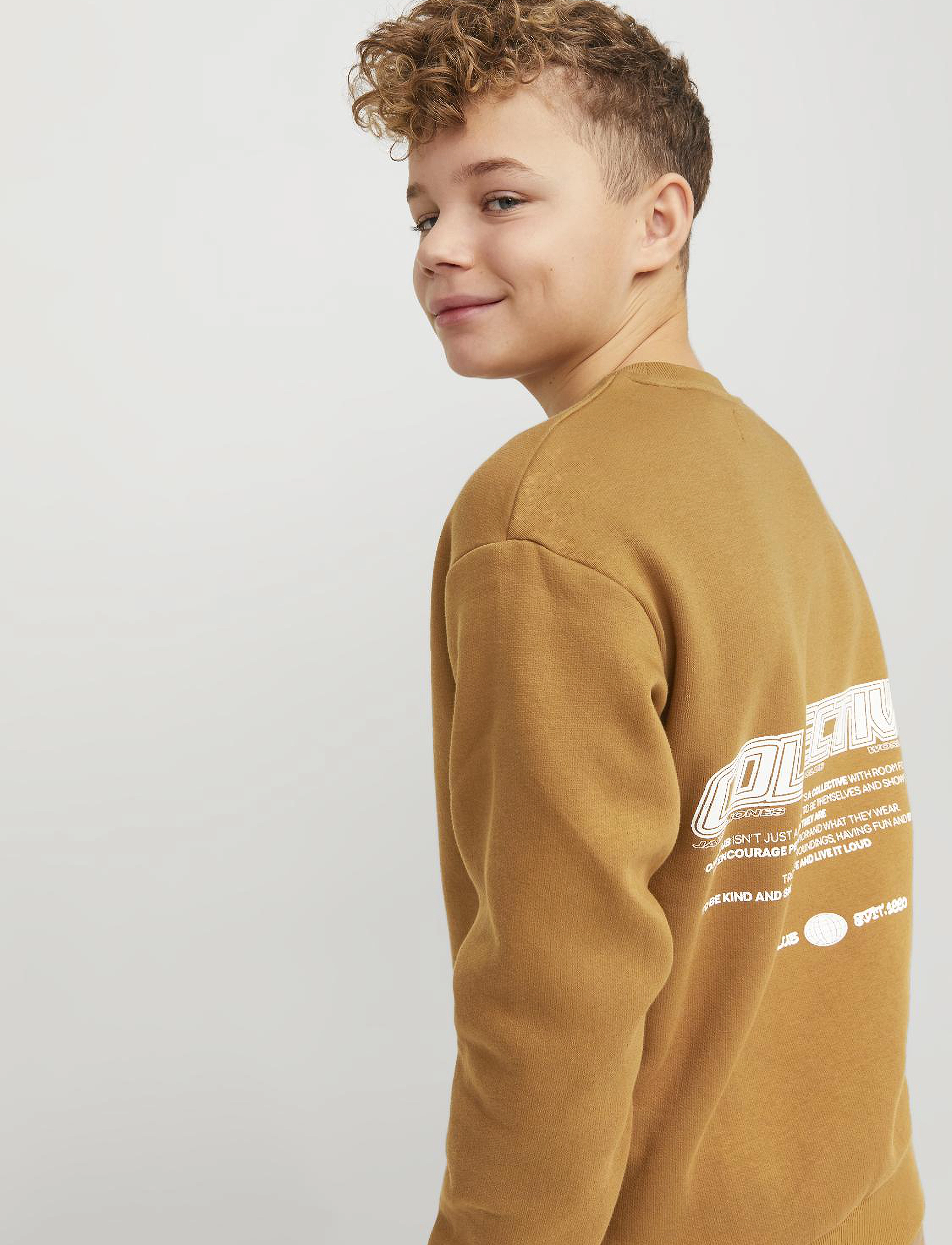 Jack & Jones - JORCOLLECT EDT LOOSE SWEAT CREW JNR - bone brown - 4