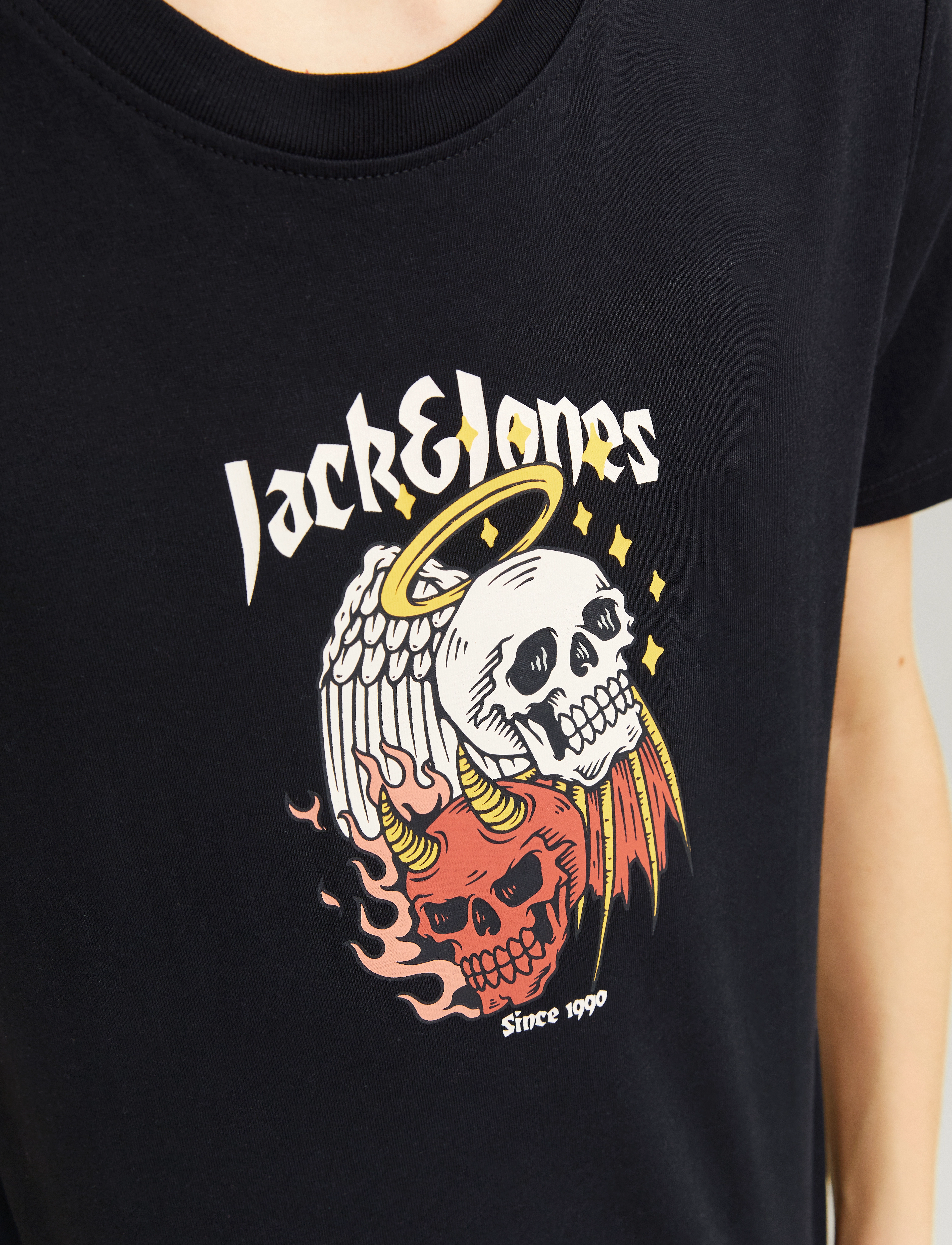 Jack & Jones - JORSEVEN SKULL TEE SS CREW NECK SN JNR - black - 4