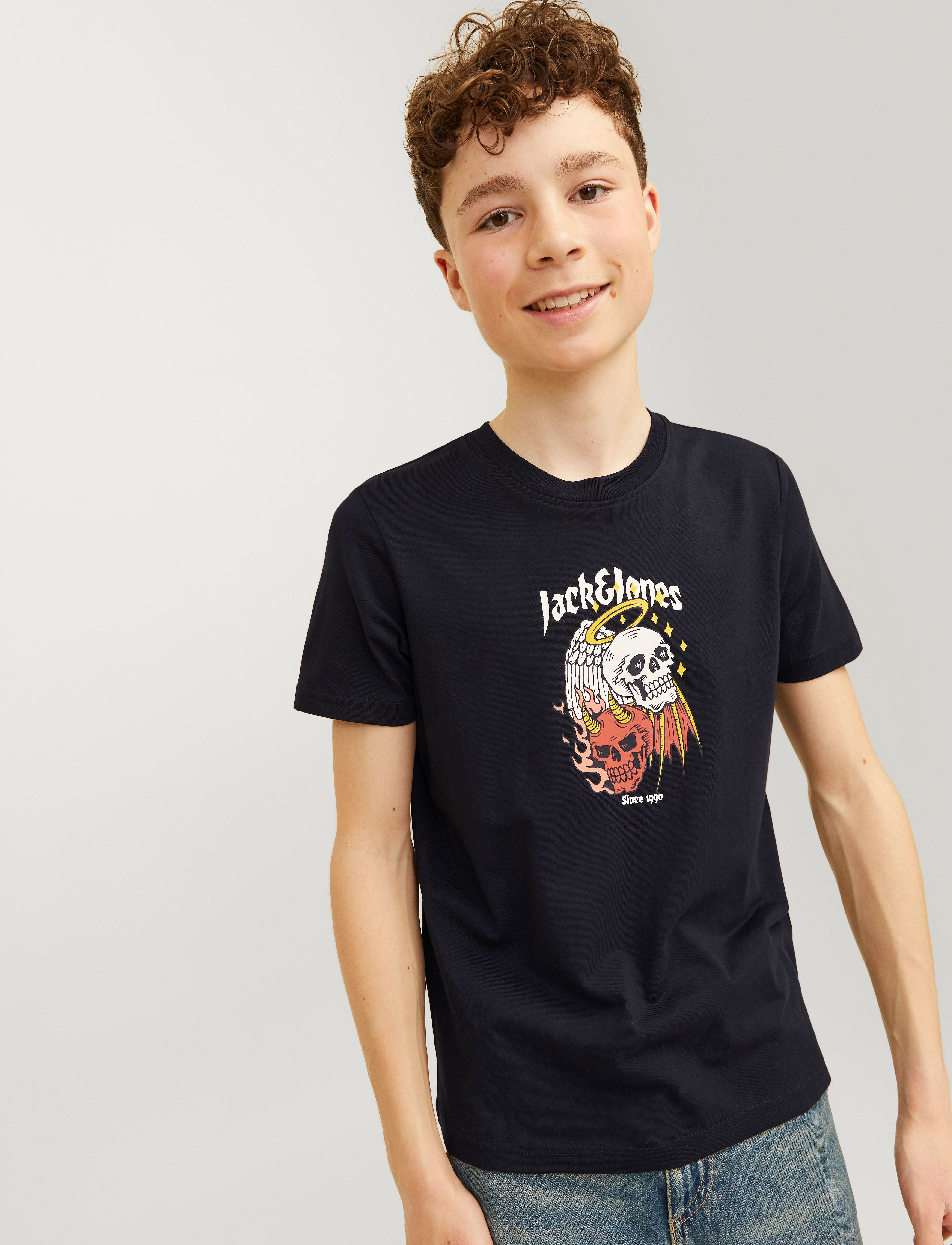 Jack & Jones - JORSEVEN SKULL TEE SS CREW NECK SN JNR - black - 5
