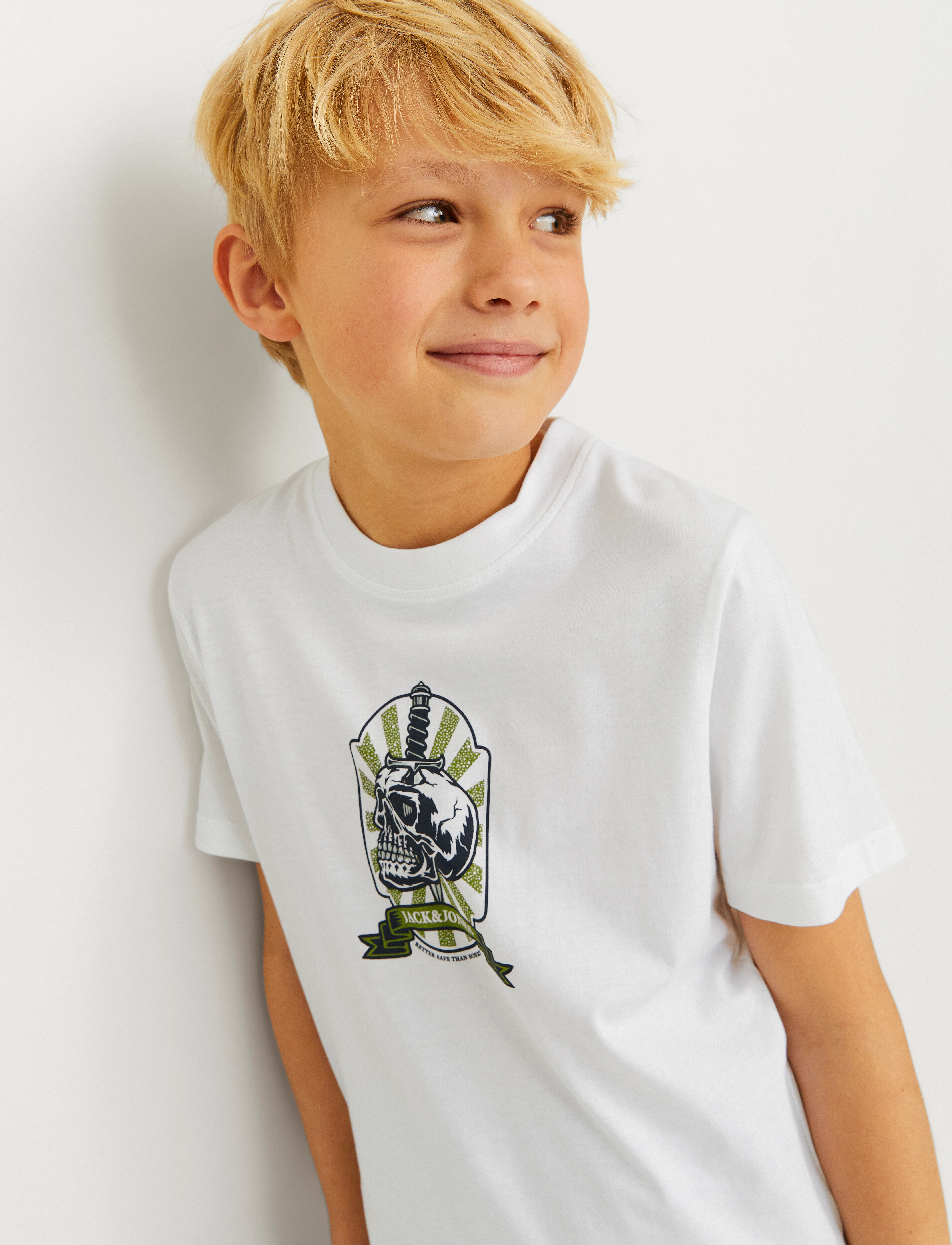 Jack & Jones - JORSEVEN SKULL TEE SS CREW NECK SN JNR - bright white - 5