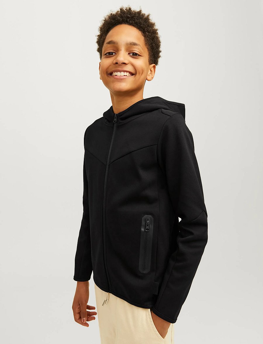 Jack & Jones - JCOFUSION SWEAT ZIP HOOD NOOS JNR - hættetrøjer - black - 5