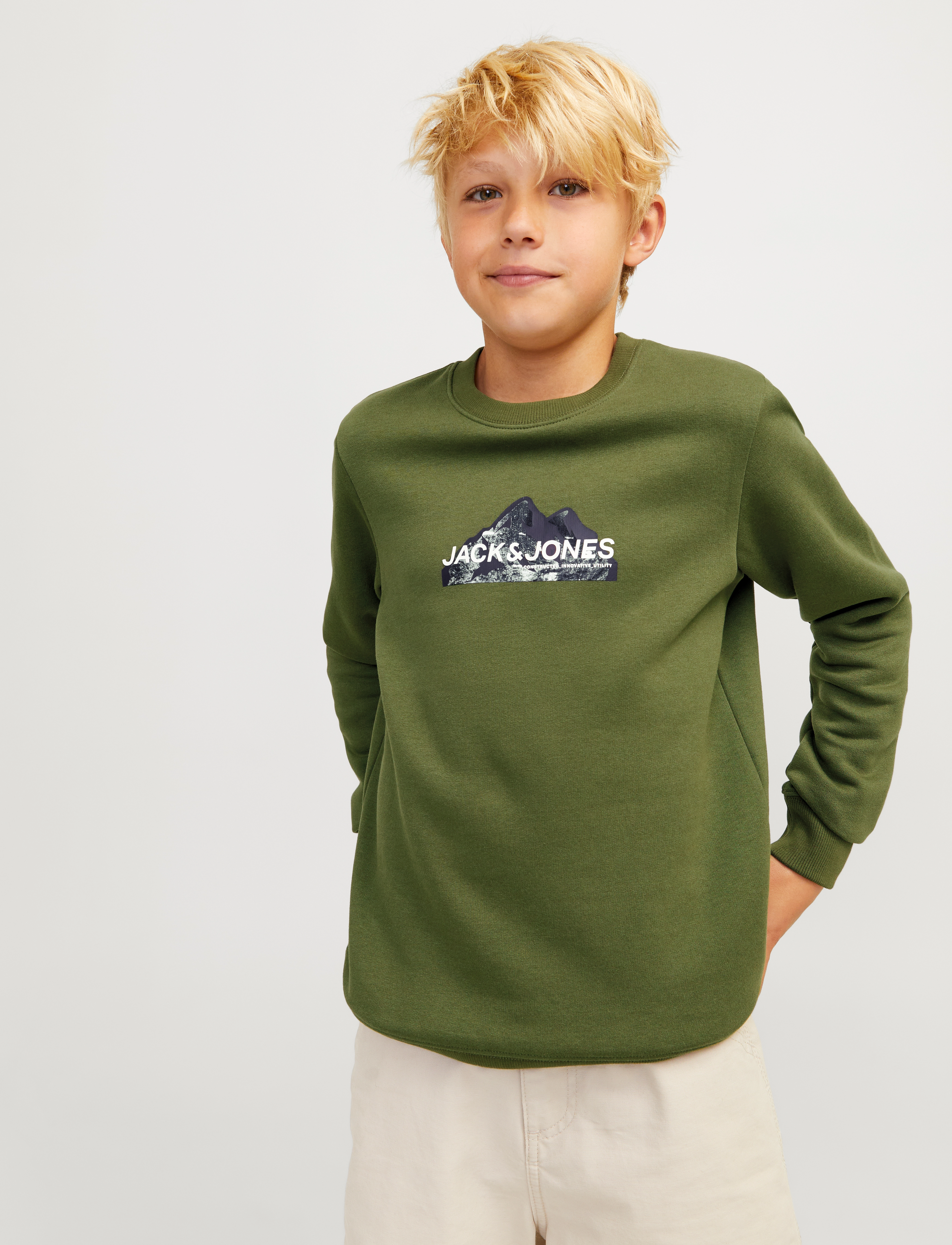 Jack & Jones - JCOMOUNTAIN LOGO SWEAT CREW NECK SN JNR - cypress - 5