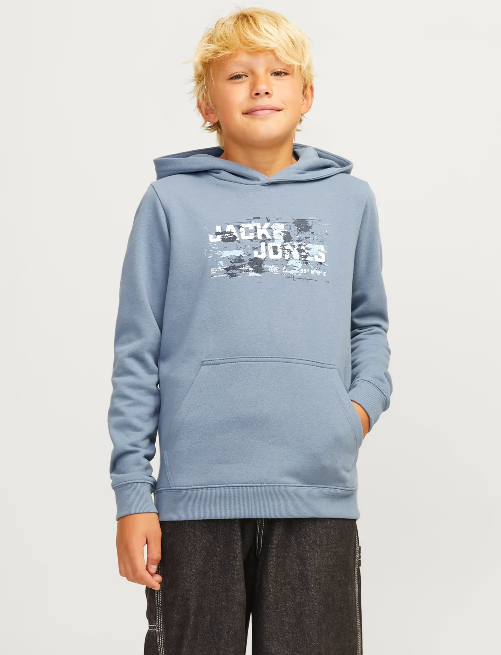 Jack & Jones - JCOOUTDOOR LOGO SWEAT HOOD SN JNR - kapuzenpullover - flint stone - 0